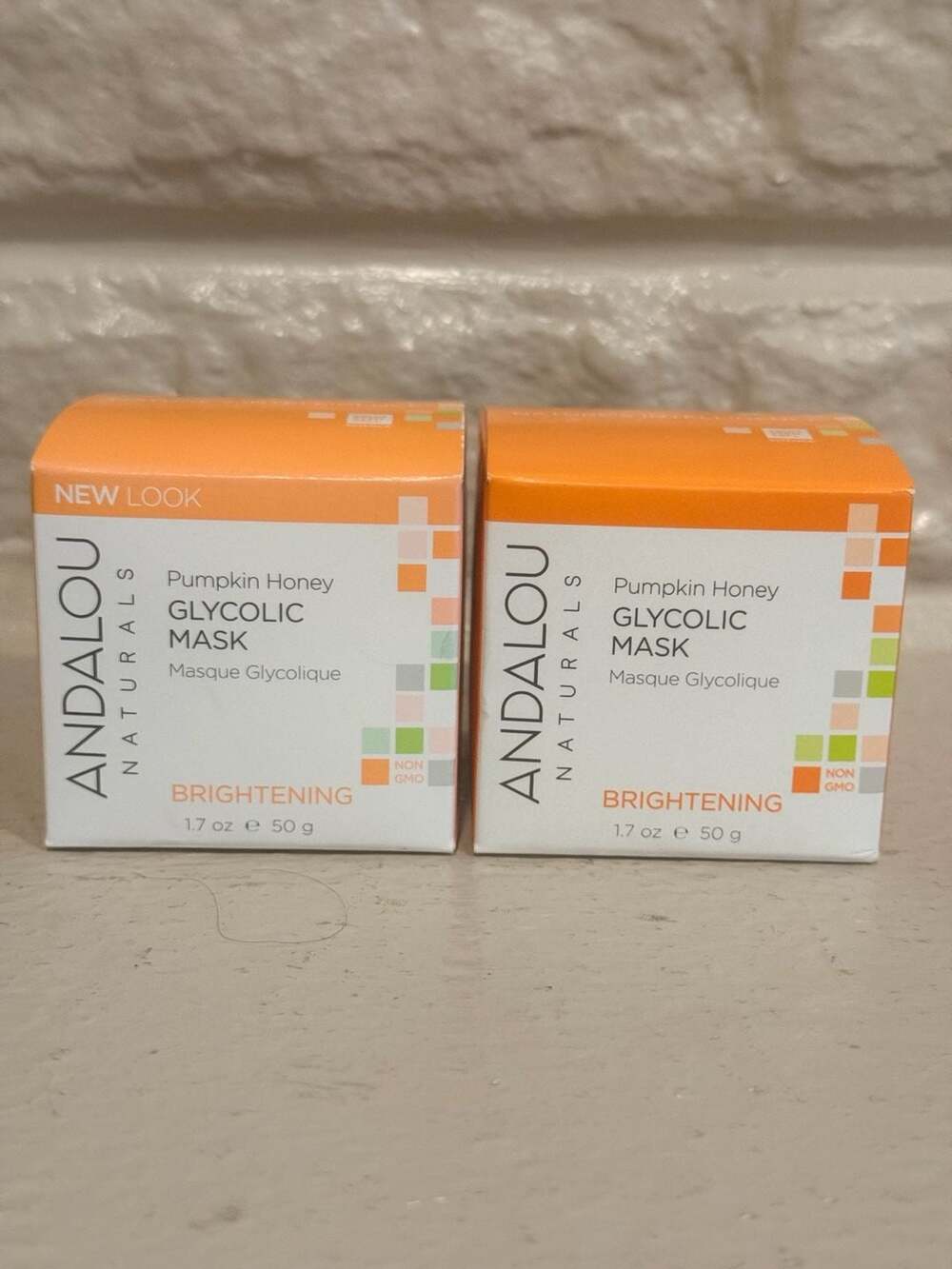 Lot of 2 Andalou Naturals Brightening Pumpkin Honey Glycolic Mask 1.7 oz